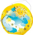 Folia Papierlaterne Sonne, Mond und Sterne, mit LED-Beleuchtung, 17,5 cm
