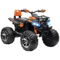 HOMCOM Elektro Quad für Kinder, 12V 10Ah Kinder Quad mit Vorwärts-, Rückwärtsfunktion, 2 Motor, USB-Anschluss, MP3-Musikplayer, Kinderfahrzeug mit Scheinwerfer 3-8 km/h, für 3-5 Jahre, Orange