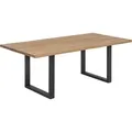 SIT Möbel Baumkante-Esstisch 200 x 100 cm | Tischplatte natur Wildeiche | Gestell Metall antikschwarz | B 200 x T 100 x H 76 cm | 07107-30 | Serie... - Naturbelassen/Schwarz