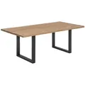 Esstisch 'Savona' 200x100 cm, Wildeiche/Antikschwarz Massivholz, Metall Eiche