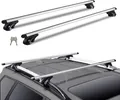 VEVOR Universal-Dachträger-Querstangen, 47,2 Zoll, Aluminium, passend für erhöhte Seitenschienen mit Freiraum, Tragfähigkeit 90 kg, abschließbare, verstellbare Querstangen,
