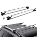 VEVOR Dachträger Universal Dachgepäckträger Auto Alu Querträger 90 kg Tragkraft, für erhöhte Seitenschiene mit Lücke, passend Innenabstand des Dachbalkens 19-101 cm, Rohrdurchmesser 28-68 mm