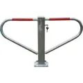 Parkplatzsperre H500xB800 mm verzinkt mit Profilzylinder zum Aufdübeln