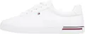 Tommy Hilfiger Damen Vulcanized Sneaker Essential Stripes Sneaker Schuhe, Weiß (White), 36