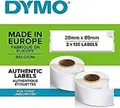 Dymo Original LabelWriter Adressetiketten | 28 mm x 89 mm | schwarz auf weiß | 2 Rollen mit je 130 leicht ablösbaren Etiketten (260 Etiketten) | selbstklebend | für LabelWriter Etikettendrucker, Weiß, Selbstklebendes Druckeretikett, Papier, Permanent, Rechteck, LabelWriter