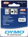 DYMO Beschriftungsband Etikettenband Dymo D1 19mm/7m schwarz/weiß (5 Stück)