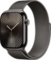 Apple Watch Series 10 4G 46 mm Titan Schwarz Milanaise Armband M/L MWYW3QF/A