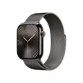 Apple Watch Series 10 (GPS + Cellular 46 mm) Smartwatch mit Titangehäuse in Schiefer und Milanaise Armband in Schiefer (M/L). Fitnesstracker, EKG App, Always-On Retina Display, Wasserschutz