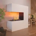 GLOW FIRE Elektrokamin 'Schiller' | Wasserdampf Kamin mit OMC 600 inkl. Holz in weiß als Raumteiler | HxBxT: 120x120x37 cm