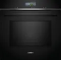 Siemens Einbau-Backofen mit Mikrowelle HM776GKB1 | iQ700 | 67 l | 19 Heizarten | Pyrolyse | 800 W | Schwarz