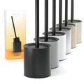 SAVEGA - Klobürste Silikon Edelstahl - Antibakterielle Toilettenbürste mit stilvollem WC Bürstenhalter - Design WC Bürste Silikon mit Spritzschutz - Klobesen - Toilet Brush (Schwarz)