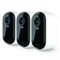 Arlo Essential 2 Akku Überwachungskamera Aussen WLAN, Kabellos, 2K HD Video, Farbnachtsicht, Bewegungsmelder, Sirene, 2-Wege Audio, Smart Home + Arlo Secure Plan Testzeitraum, 3er Set, Weiß