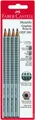 FABER-CASTELL 117198 - Bleistift GRIP 2001, 4er Packung enthält H, HB, B, 2B