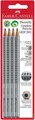 Faber Castell Bleistift Grip 2001 H+HB+B+2B silber 4er