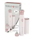 Remington Gesichtshaarentferner [2-in-1: Elektrischer Gesichtshaar Rasierer & Augenbrauentrimmer] BareMe (Haarentfernung Oberlippe,Kinn & Wangen,Wasserfest,LED-Licht,USB-C,Bürste,Schutzkappe) WFS200