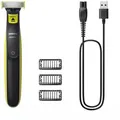 Philips Barttrimmer OneBlade Face, QP2724/10, 4 Schnittstufen, 3 Aufsätze & USB-Kabel