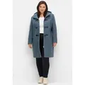 Sheego Langmantel Dufflecoat . mit Wollanteil und Kapuze blau 58 EU