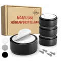LouMaxx Möbelfüße höhenverstellbar– Füße für Möbel Ø 53,5 mm aus Kunststoff