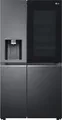 LG Side-by-Side Kühlschrank GSXV90MCAE | InstaView | 635 l | Wasserspender | Eis & Crushed Ice | Matt Black Steel, E (Spektrum A bis G)