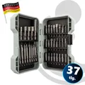 Bit-Satz Sortiment mit Kreuz Schlitz TX und Stecknuss, 37-teilig, in Box MASTERP