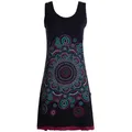 Vishes Sommerkleid Trägerkleid Hippie Mandala Print Baumwolle Alternative Mode, Boho, Hippie, Ethno, Festival schwarz 48-50
