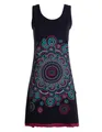 Vishes Trägerkleid Hippie Sommerkleid Mandala Print Baumwolle - Alternative Mode schwarz 48-50