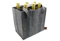 UNUS HOME Flaschenkorb Flaschenhalter 6er Filz, 0.75 l, Flaschenträger Filz anthrazit, robust und modern Flaschentasche