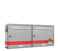 AL Briefkastensysteme Wandbriefkasten 2 Fach Premium Edelstahl Briefkasten Post A4 modern robustwetterfest