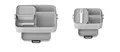 Mepal Lunchbox Duo Pack - Midi + Large - Erwachsene Brotdose mit Bento Box - für kleine Snacks & Reste - Essenbox mit Fächern - Cool grey