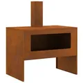vidaXL Feuerstelle Feuerstelle mit Rauchabzug 80x50x96 cm Cortenstahl, (1-St) braun