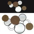 Wandbild Metall 76x51 Motiv Kreis Schwarz Gold Wanddeko Deko Metallskulptur