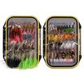 Bassdash Fliegenfischen Fliegen Set Forellenbarschangeln mit Fliegenbox, 36/64/72/76/80 / 96Stk. Mit Trockenfliegen/Nassfliegen, Nymphen, Streamers, Popper