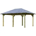 KARIBU Pavillon "Perida", Walmdach, viereckig, BxHxT: 485 x 296 x 345 cm - braun