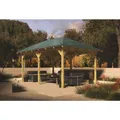 CHILLROI Rechteckiger Holzpavillon 289 x 429 cm Gartenpavillon Terrassenüberdachung kesseldruckimprägniert