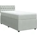 vidaXL Boxspringbett mit Matratze Hellgrau 100x200 cm Samt2104256