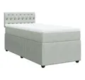 vidaXL Bett Boxspringbett mit Matratze Hellgrau 100x200 cm Samt