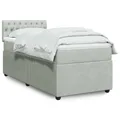 Boxspringbett mit Matratze Hellgrau 100x200 cm Samt