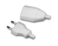 world-trading-net Schuko-Stecker Set Europa-Kupplung & Stecker, weiß, 250V/2,5A