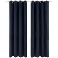 Blumtal Verdunkelungsvorhang 2er-Set Gardinen Wärmeisolierend Blickdicht, Ösen (2 St), verdunkelnd, mit Ösen blau 140 cm x 245 cm