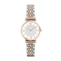 Emporio Armani Uhr für Damen , Zweizeiger Uhrwerk, 32mm Rose Gold Edelstahlgehäuse mit Edelstahlarmband, AR1926