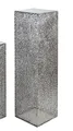 Deko Säule, Bodensäule PURLEY H. 100cm 27x27cm antik silber Metall Casablanca