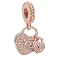 Pandora Rosévergold. Anhänger mit Edelsteinen