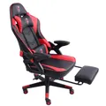 Gaming Stuhl im modernen Racing-Design mit ausziehbarer Fußstütze Gaming Chair mit verstellbaren Design Armlehnen ergonomischer Schreibtischstuhl mit extra Stützkissen