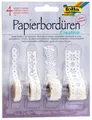folia Papierbordüren "Creative" selbstklebend weiß 4 Rollen à 1 Meter