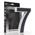 abcMIX LED Hausnummer 7 - Personalisierbare Beleuchtete Hausnummernleuchte mit LED in ANTHRAZIT - mit Lichtfarbeneinstellung und Dimmbarkeit