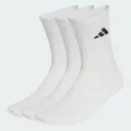 adidas Unisex Cushioned Sportswear Crew Socks 3 Pair Pack, white/white/black, 40-42