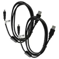 vhbw 2x USB-Kabel Datenkabel (Standard-USB Typ A auf Kamera) kompatibel mit Nikon Coolpix K10D, K100D, DL, B500 Kamera, Camcorder, 150 cm