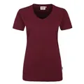 HAKRO Damen V-Shirt MIKRALINAR® weinrot, XL