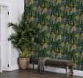 Vliestapete Pflanzen Garten Dschungel Exotisch Pfau Grün Blau 47650 (7,12€/1qm)