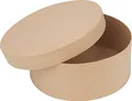 VBS Schachtel Rund Ø 19 cm Pappmaché 2-teilig 19 cm außen 18 cm innen Höhe 7.5 cm ideal für Aufbewahrung und Dekoration